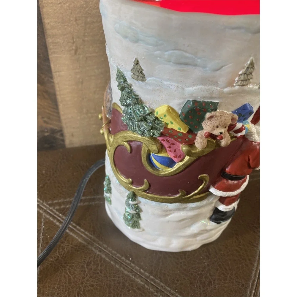 Vintage 1990s Creative Motion Christmas Lava Lamp Snowman & Santa Claus‎ Scene